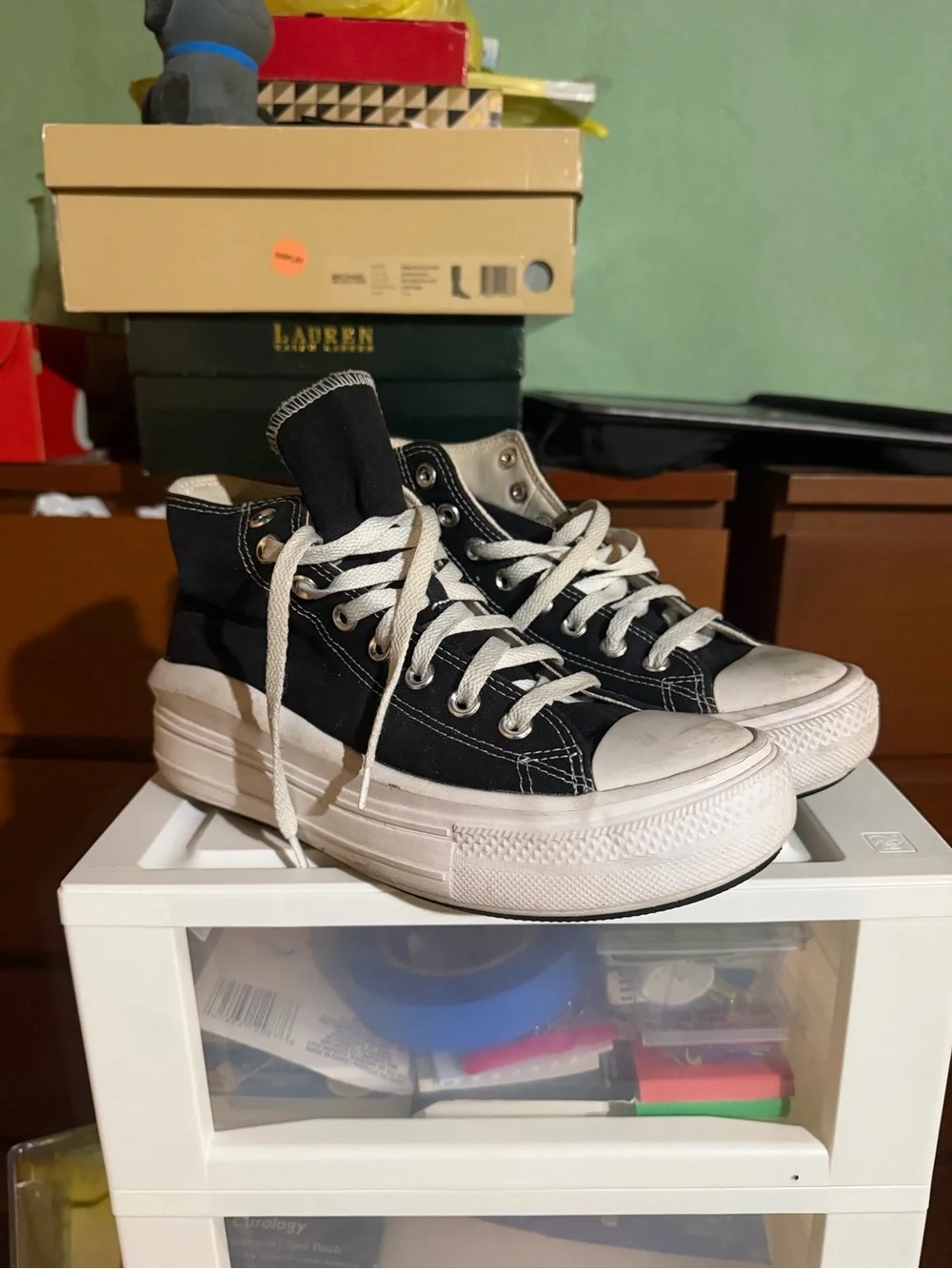 Converse Black High-Top Platform Sneakers